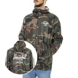 Herschel-Mens Rainwear Classic Woodland Camo / Black Hooded Winter Jacket-50001-00204