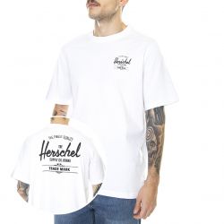 Herschel-Mens Classic Logo Bright White Crew-Neck T-Shirt-50027-00256