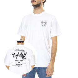 Herschel-Mens Korean Classic Logo Bright White Crew-Neck T-Shirt-50027-00243