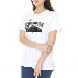 Herschel-Womens V8  Bright White Crew-Neck T-Shirt-40027-00668
