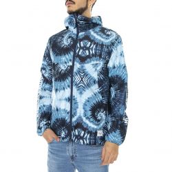 Herschel-Mens Packable Wind Tie Dye / Blue Waterproof Hooded Jacket-50060-00691