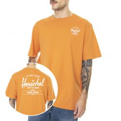 Herschel-Mens Classic Logo Papaya Crew-Neck T-Shirt-50027-00651