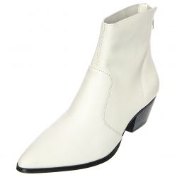 Steve Madden-Womens Cafe White Leat Ankle-Profile Boots-MS-CAFE01S1 WHT LEAT