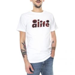 Alife-2 Tone Bubble Graphic T-Shirt - White - Maglietta Girocollo Uomo Bianca