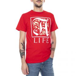 Alife-Education T-Shirt - Red - Maglietta Girocollo Uomo Rossa