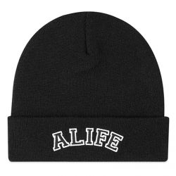 Alife-Collegiate Beanie Hat - Black - Cappellino a Cuffia Nero