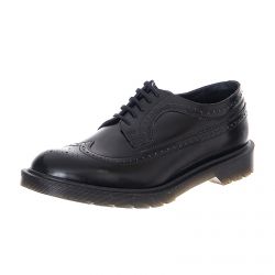 DR.MARTENS-3989 Boanil Brush Shoes - Black - Scarpe Stringate Profilo Basso Uomo Nere - Made in England -DMP3989BKBB16500001