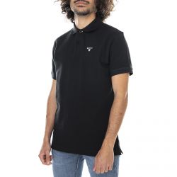 Barbour-Mens Tartan Pique Black / Modern Polo Shirt-MML0012BK