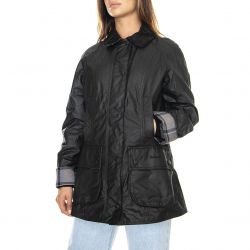 Barbour-Beadnell Wax Jacket Black - Giacca Invernale Donna Nera-FW22-LWX0667-BK11