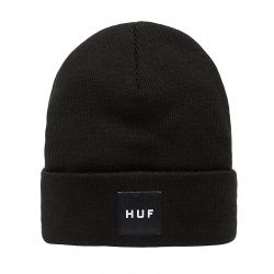 Huf-Essentials Box Logo Beanie Black Hat-BN00090-BLACK