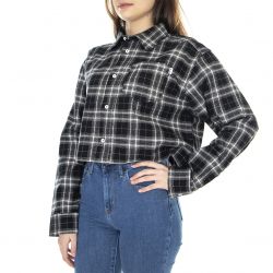 Huf-Womens Crop Flannel Black / Multi Shirt-WBU0020-BLACK