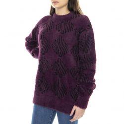 Huf-Womens Oversized Eggplant Sweater-WKN0041-EGGPL