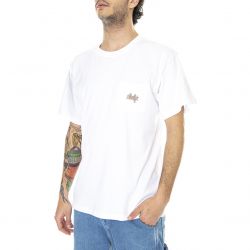 Huf-Mens Haze Script Pocket White T-Shirt-TS01631-WHITE