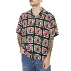 Huf-Mens Pop Top Multicoloured Short-Sleeve Shirt-BU00164-BLACK