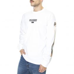 Huf-Mens Spore White Long-Sleeve Crew-Neck T-Shirt-TS01798-WHITE
