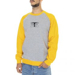KROOKED-Mens Faces Grey / Gold Crew Sweatshirt-KKACN23021