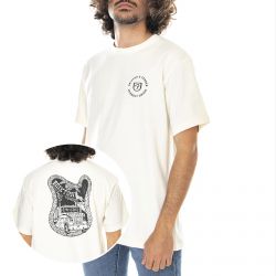 Brixton-Mens Fender Highway T-Shirt - Off White - Maglietta Girocollo Uomo Bianca-16527-OFFWH