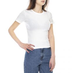 Brixton-Womens Samantha Baby White T-Shirt-02991-WHITE