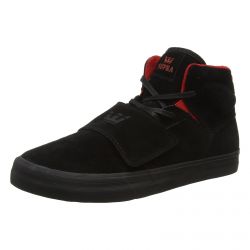 SUPRA-Rock Shoes - Black / Red Estate - Scarpe Profilo Alto Uomo Nere / Rosse-08063-052-M-052