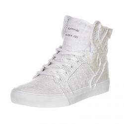 SUPRA-Kids Skytop High Profile White Sequin Shoes-58002-161-M-161