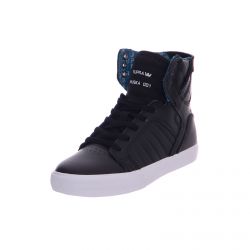 SUPRA-Kids Skytop Shoes - Black / White - Scarpe Profilo Alto Nere Bambino-58003-002-M