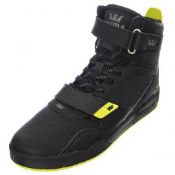 SUPRA-Mens Breaker Black / Lime / Black Lace-Up High-Profile Shoes
