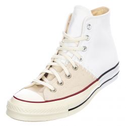 Converse-Chuck 70 Reconstructed Canvas Hi Sneakers - White / Egret - Scarpe Profilo Alto Uomo Bianche-164556C