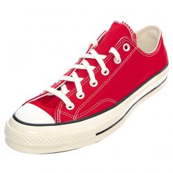 Converse-Mens Chuck 70 Enamel Red / Egret / Black Lace-Up Low-Profile Shoes-164949C-418