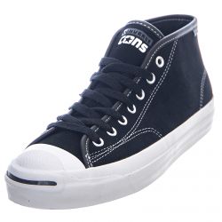 Converse-Jack Purcell Pro Mid Sneakers - Black / White - Scarpe Stringate Profilo Alto Uomo Nere-166841C-438