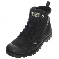 PALLADIUM-Womens Pampa Hi Zip Black / Black Lace-Up Ankle-Profile Shoes-PAS97224-010-M