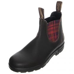 Blundstone-Womens Brown / Burgundy Tartan Ankle Boots-2100