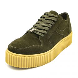 Windsor Smith-Unisex Oracle Moss Green Lace-Up Low-Profile Shoes-WSPORACLE-MOSS