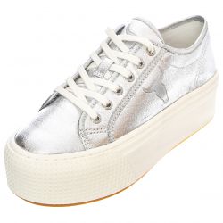 Windsor Smith-Womens Shatter Silver Lace-Up Low-Profile Shoes -WSPSHATTER-SILMET