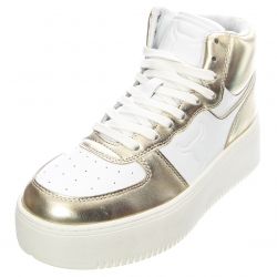 Windsor Smith-Womens Thrive White + Light Gold Metallic Shoes-WSPTHRIVE-WHTLGLDM