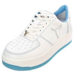 Windsor Smith-Womens Rebound White / Baby Blue Lace-Up Low-Profile Shoes-WSPREBOUND-WHTTBBL
