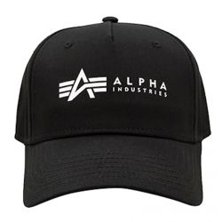 Alpha Industries-Alpha Cap - Black - Cappellino con Visiera Nero-126912-03
