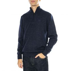Barbour-Essential Tisbury Half Zip Navy - Maglione Uomo Blu