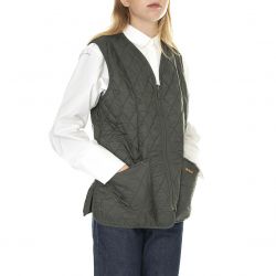 Barbour-Womens Lady Fleece Betty Dark Olive Vest Jacket