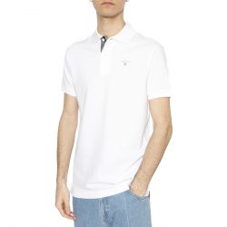 Barbour-Tartan Piquet Polo White / Dress - Polo Uomo Bianca