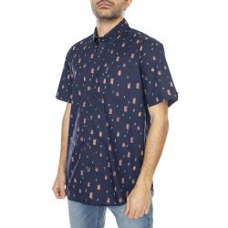 Ben Sherman-M' Dash Print Shirt Marine Short-Sleeve Shirt