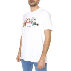 Ben Sherman-Day At Brighton Beach Print Tee White - Maglietta Girocollo Uomo Bianca