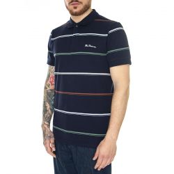 Ben Sherman-M' Fine Stripe Polo Marine Shirt