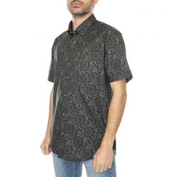 Ben Sherman-M' Floral Print Dark Khaki Short-Sleeve Shirt