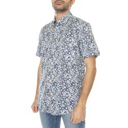 Ben Sherman-M' Floral Print Mood Indigo Short-Sleeve Shirt