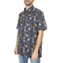 Ben Sherman-M' Geo Tile Print Marine Short-Sleeve Shirt