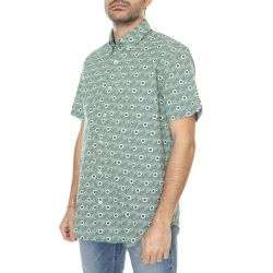 Ben Sherman-M' Retro Print Fraser Green Short-Sleeve Shirt