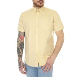 Ben Sherman-M' Signature Gots Organic Oxford Pale Yellow Short-Sleeve Shirt