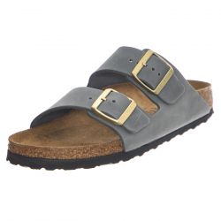 Birkenstock-Arizona basalt gray, Oiled Leather - Sandali Donna Grigi