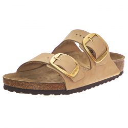 Birkenstock-Arizona Big Buckle sandcastle, Nubuck Leather - Sandali Donna Beige