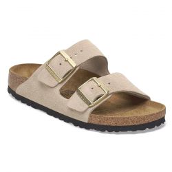 Birkenstock-Arizona Sandcastle, Suede Leather - Sandali Donna Beige